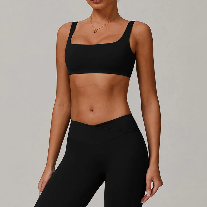 Ensemble yoga femme brassière dos nageur microfibre et legging confort 12h — CORE