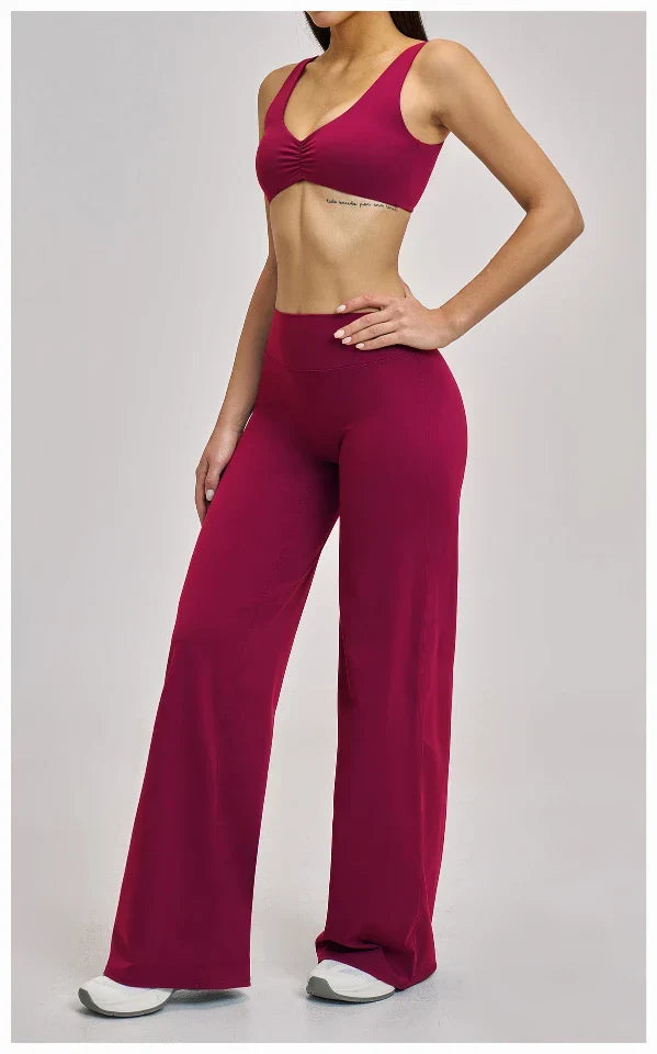 Ensemble yoga femme brassière seconde peau et legging yoga respirant quotidi — FLOW