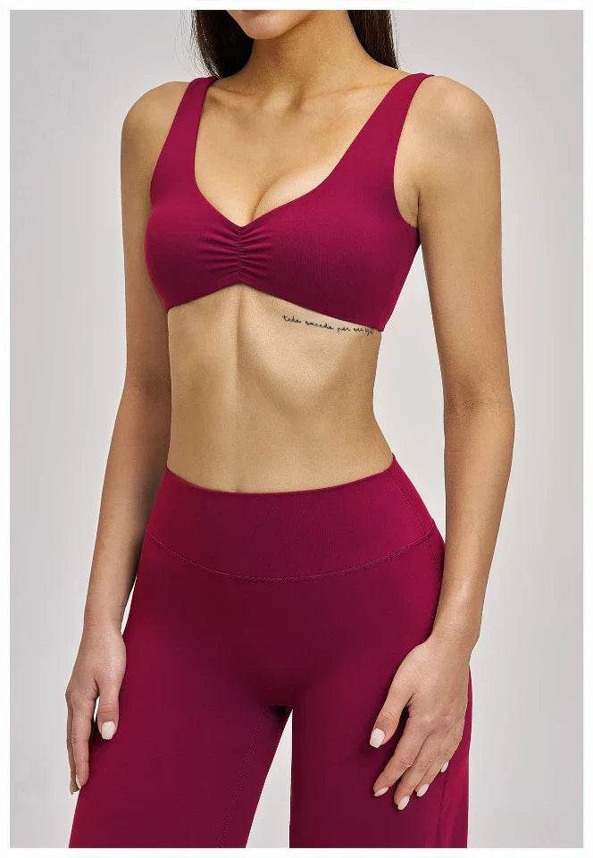 Ensemble yoga femme brassière seconde peau et legging yoga respirant quotidi — FLOW