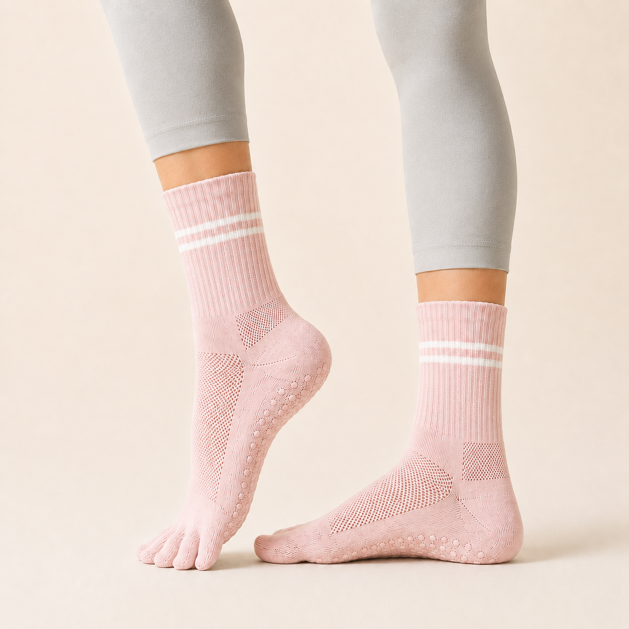 Chaussettes à orteils antidérapantes femme yoga pilates — daily — vue 7