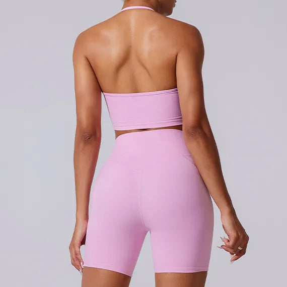 Ensemble yoga femme brassière dos nageur et legging ceinture large taille haute — FLOW
