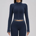 Veste femme yoga zip frontal brossée — flow