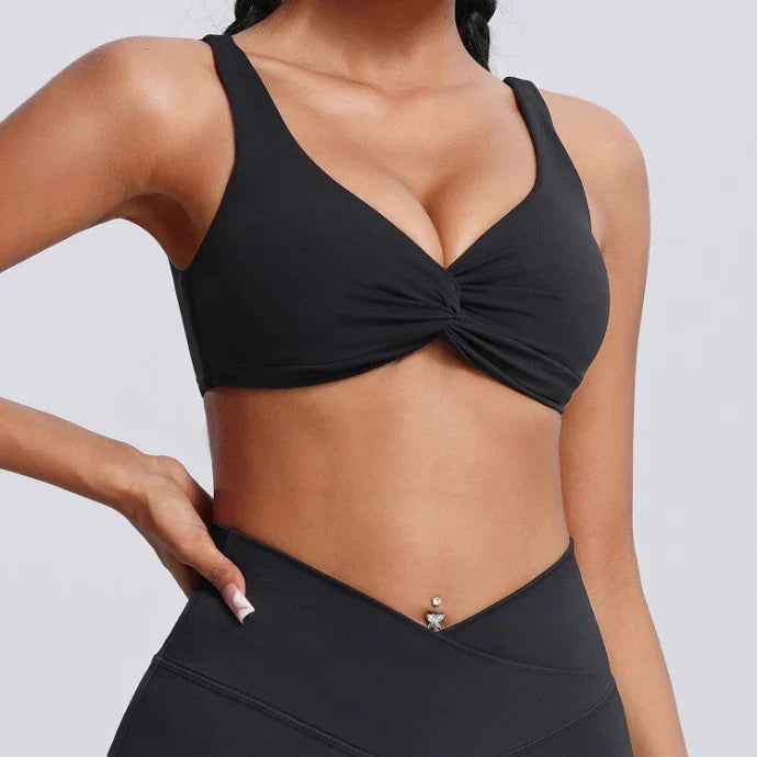 Ensemble training femme brassière côtelé anti-friction et legging seconde peau — FLOW