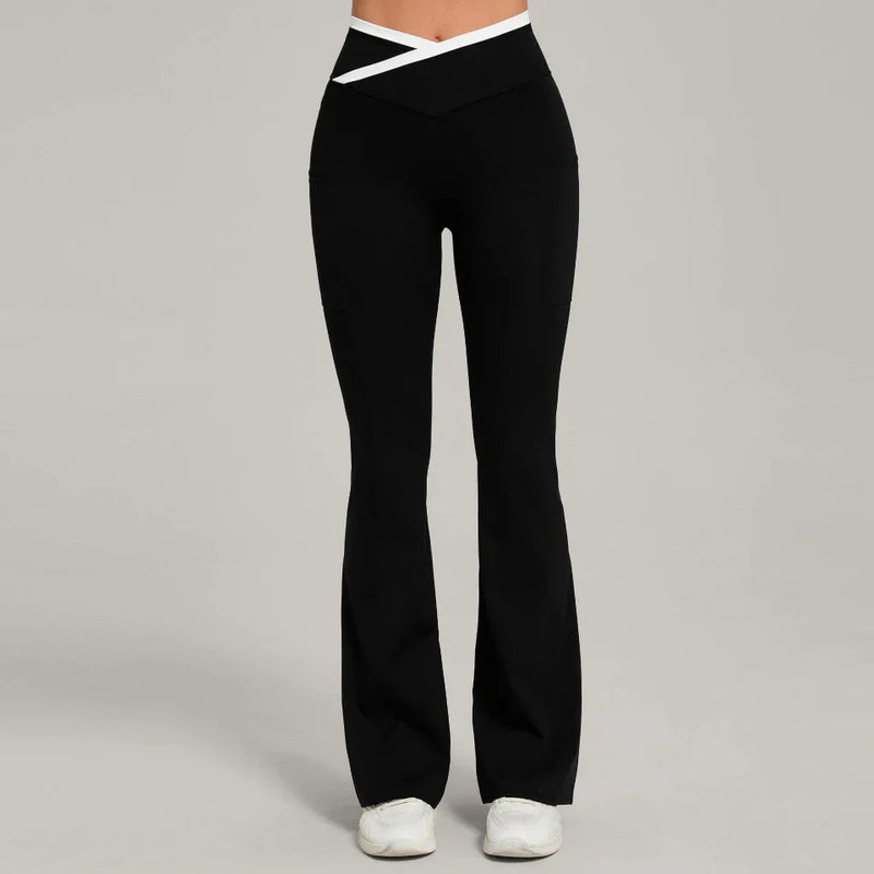Pantalon évasé femme yoga stretch compression douce — FLOW — photo 5