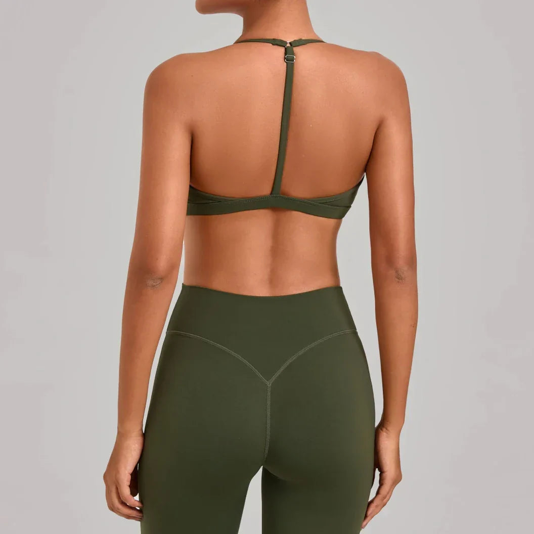 Ensemble sport femme brassière microfibre et short cycliste — FLOW