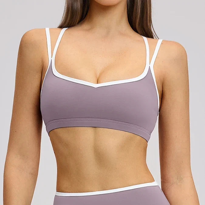 Ensemble yoga femme brassière maintien fort respiran et legging anti-friction — FLOW