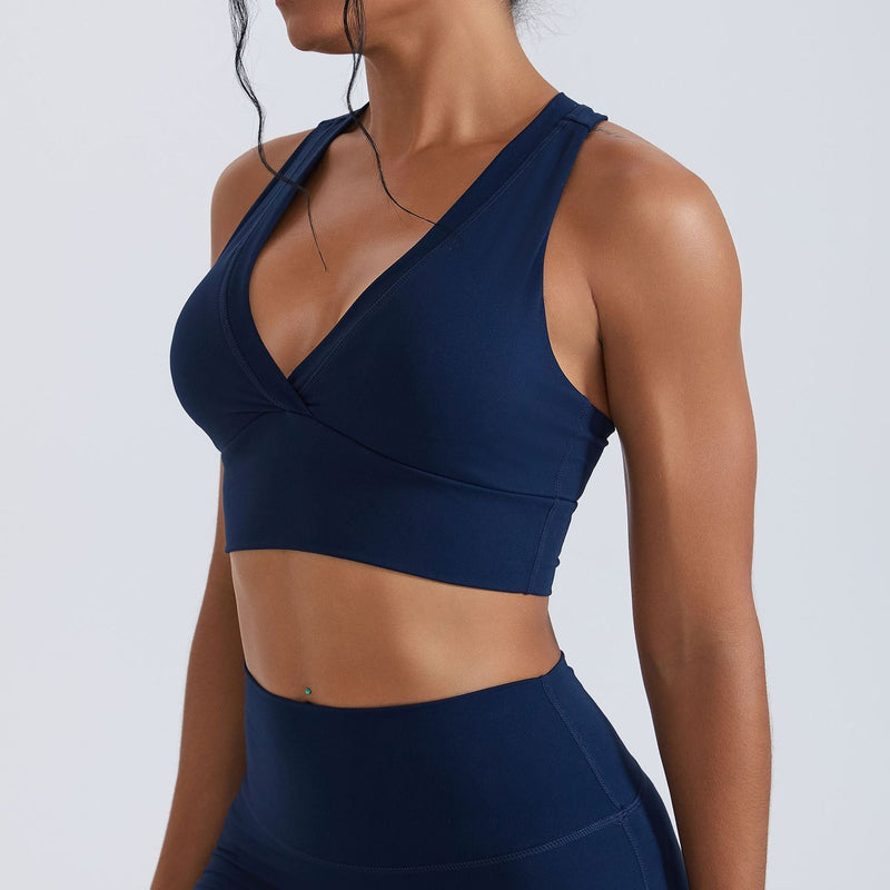 Ensemble sport femme brassière côtelé confort 12h et pantalon taille haute évasé — FLOW