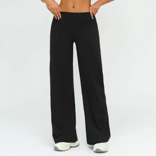 Pantalon large femme sport taille haute compression douce — CORE