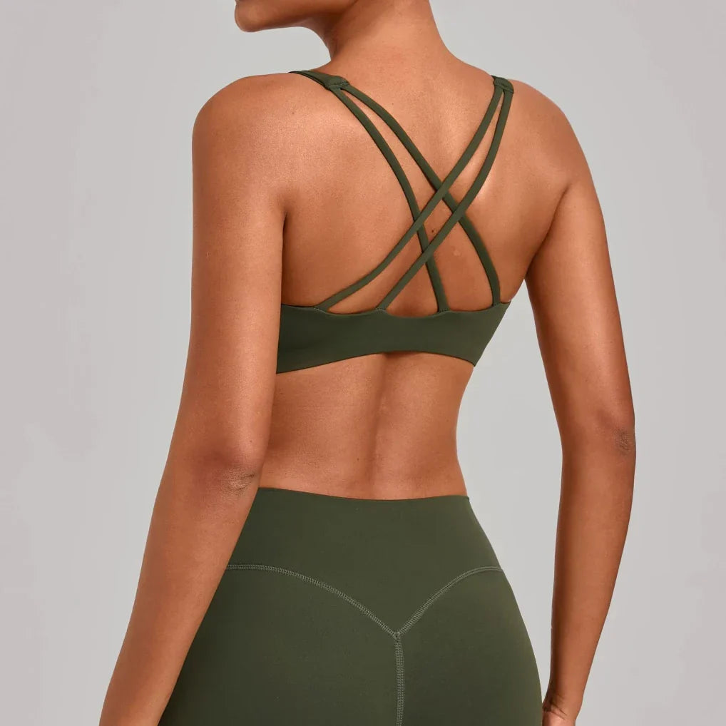 Ensemble sport femme brassière crop et short cycliste — FLOW