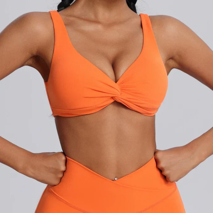 Ensemble training femme brassière côtelé anti-friction et legging seconde peau — FLOW
