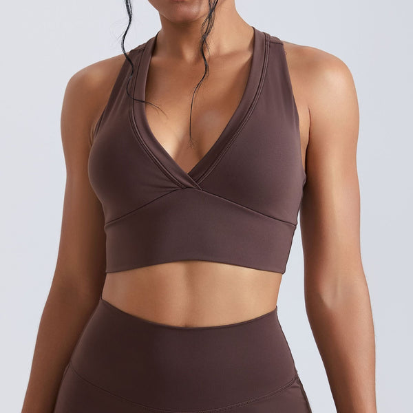 Ensemble sport femme brassière côtelé confort 12h et pantalon taille haute évasé — FLOW
