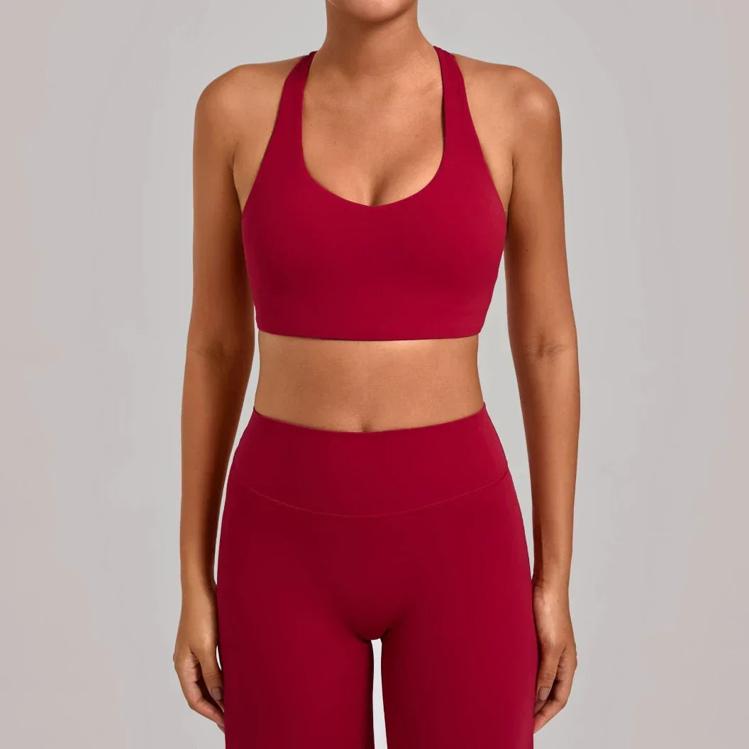Ensemble sport femme brassière côtelé seconde peau et short cycliste — FLOW