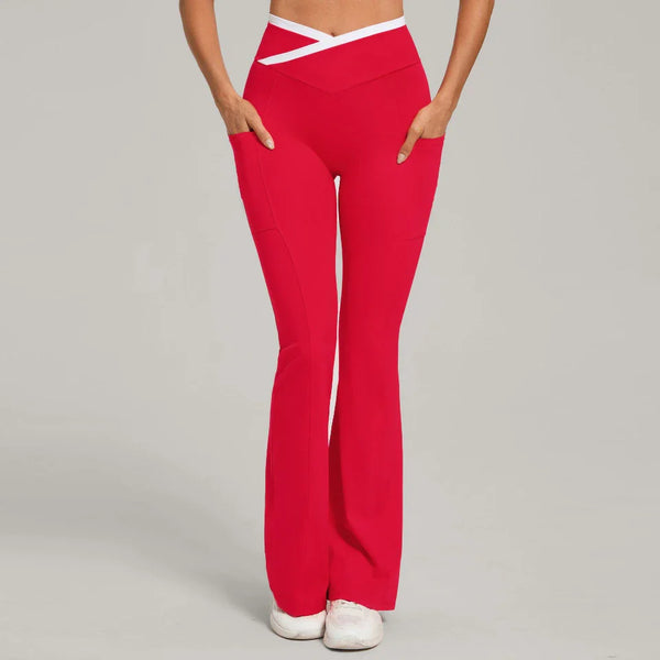Pantalon évasé femme yoga stretch compression douce — FLOW