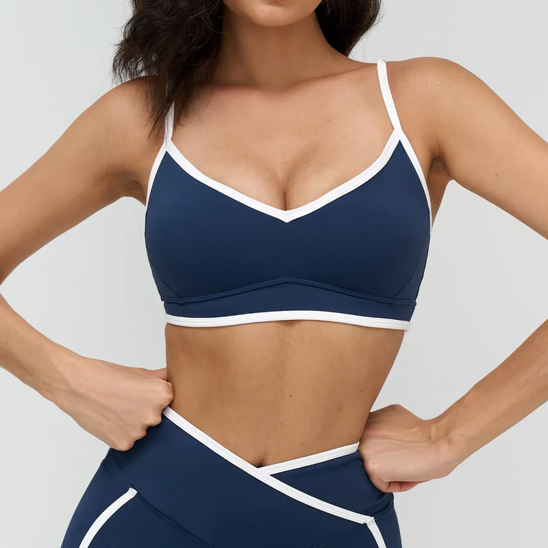 Ensemble yoga femme brassière dos croisé et legging ceinture large microfibre — FLOW