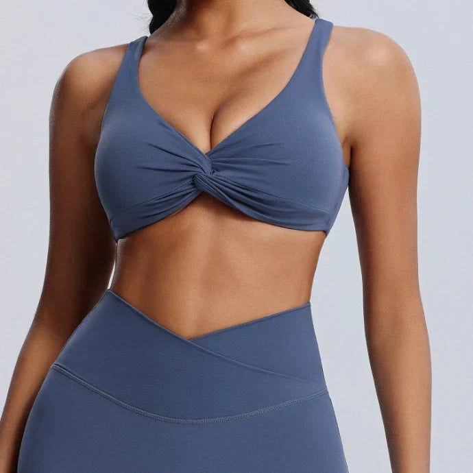 Ensemble training femme brassière côtelé anti-friction et legging seconde peau — FLOW