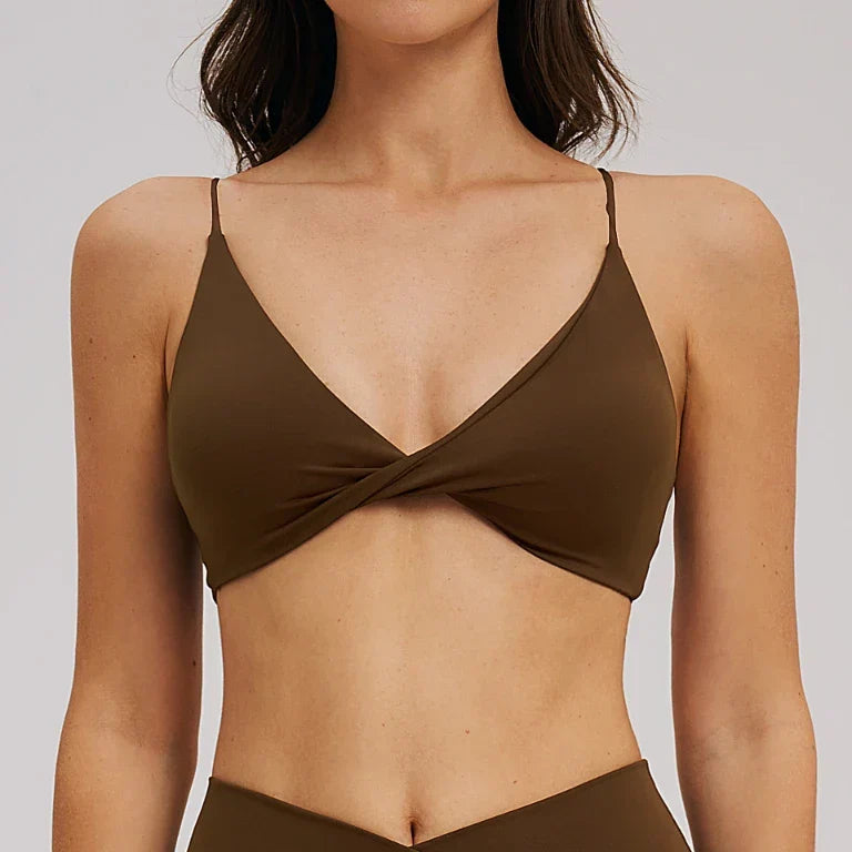 Ensemble yoga femme brassière côtelé microfibre et legging séchage rapide — FLOW