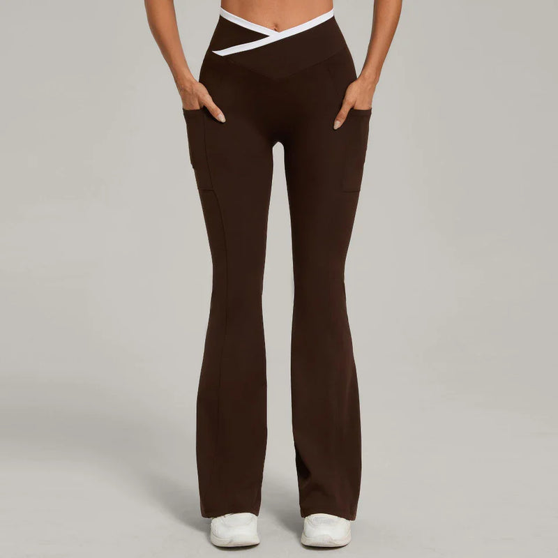 Pantalon évasé femme yoga stretch compression douce — FLOW — photo 4