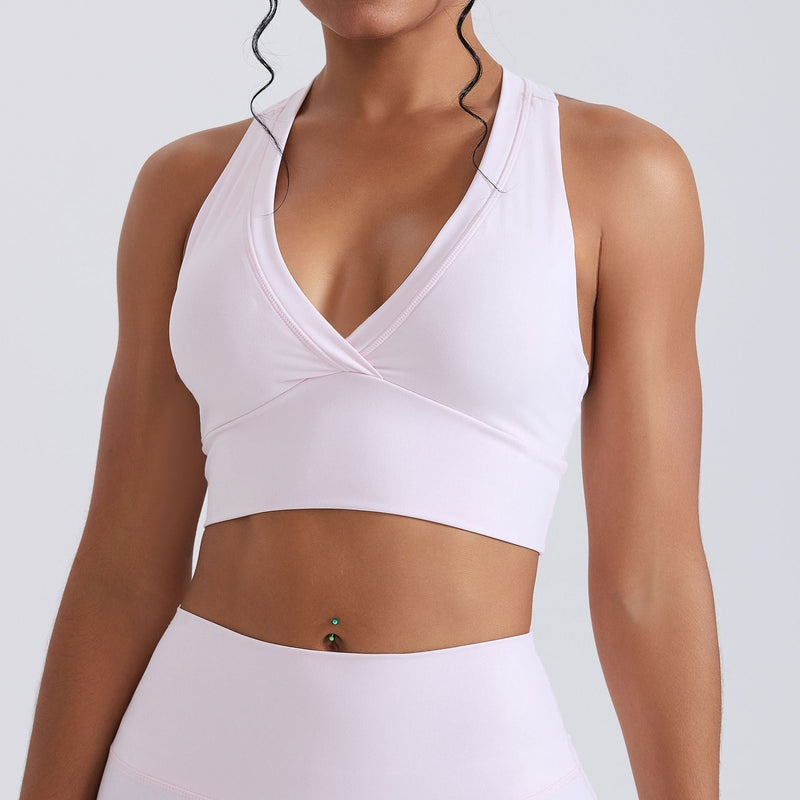 Ensemble sport femme brassière côtelé confort 12h et pantalon taille haute évasé — FLOW