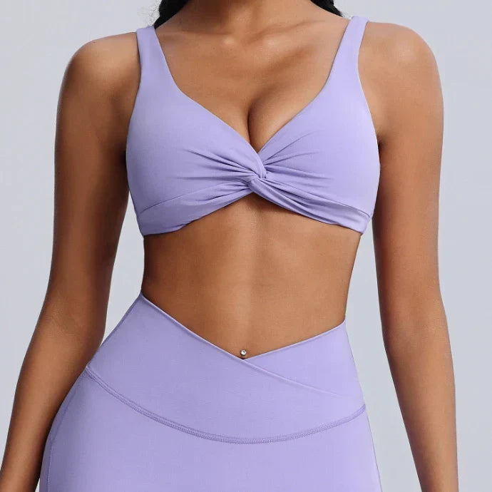 Ensemble training femme brassière côtelé anti-friction et legging seconde peau — FLOW