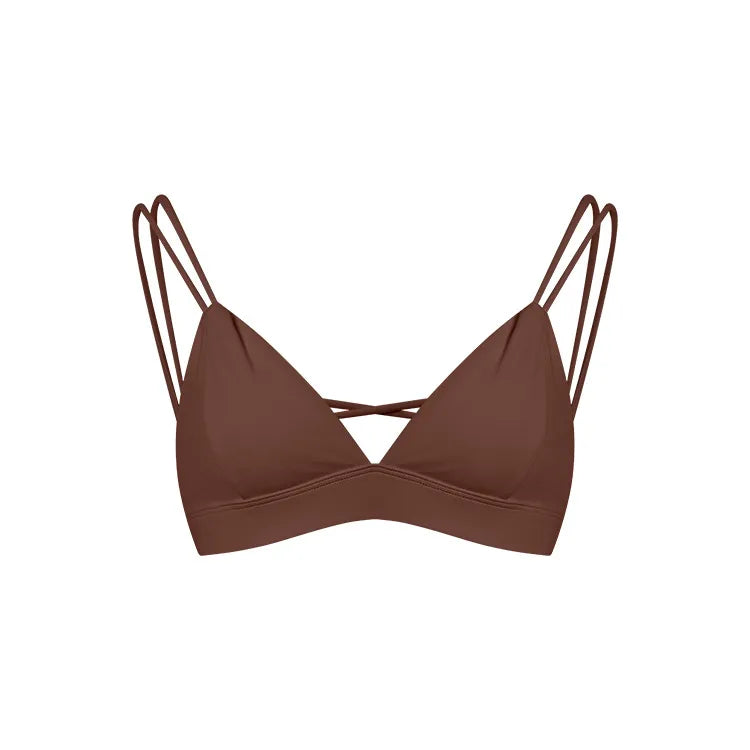 Ensemble training femme brassière dos nageur anti-friction et legging côtelé taille haute — PULSE