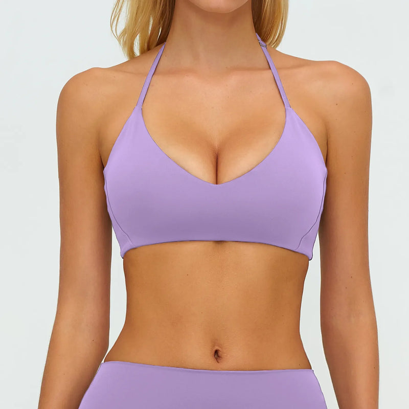 Brassière Yoga Nervuré Bordeaux ORIIVE — vue face