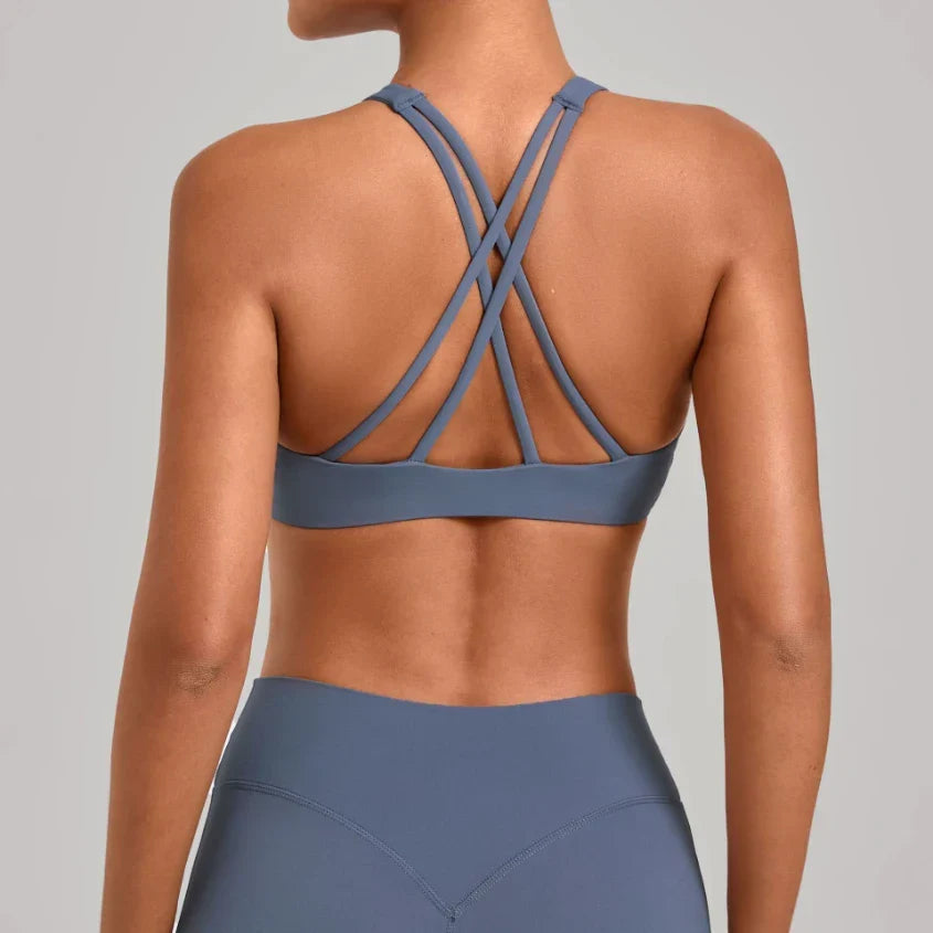 Ensemble sport femme brassière crop et short cycliste — FLOW
