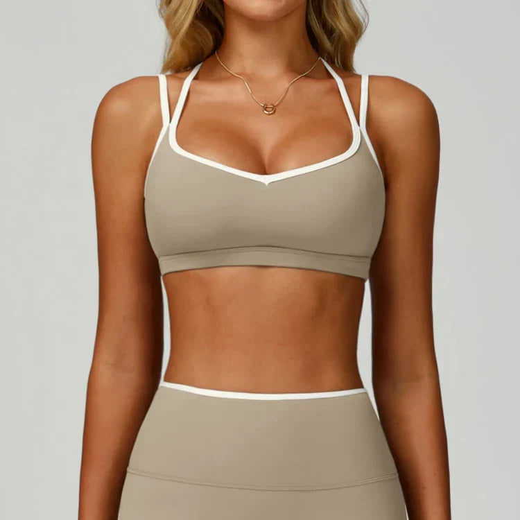 Ensemble yoga femme brassière maintien fort respiran et legging anti-friction — FLOW