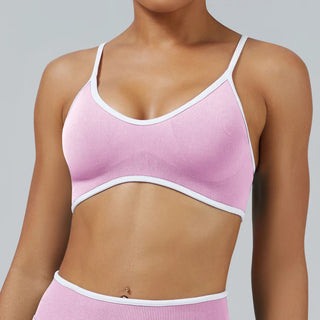 Brassière femme sans couture dos nageur bonnets fixes — core