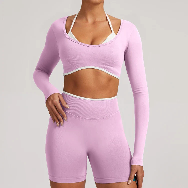 Brassière Yoga Côtelé Ivoire ORIIVE — vue face