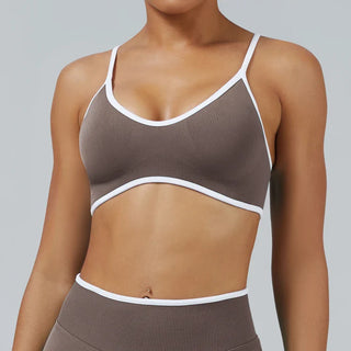 Brassière femme sans couture dos nageur bonnets fixes — core
