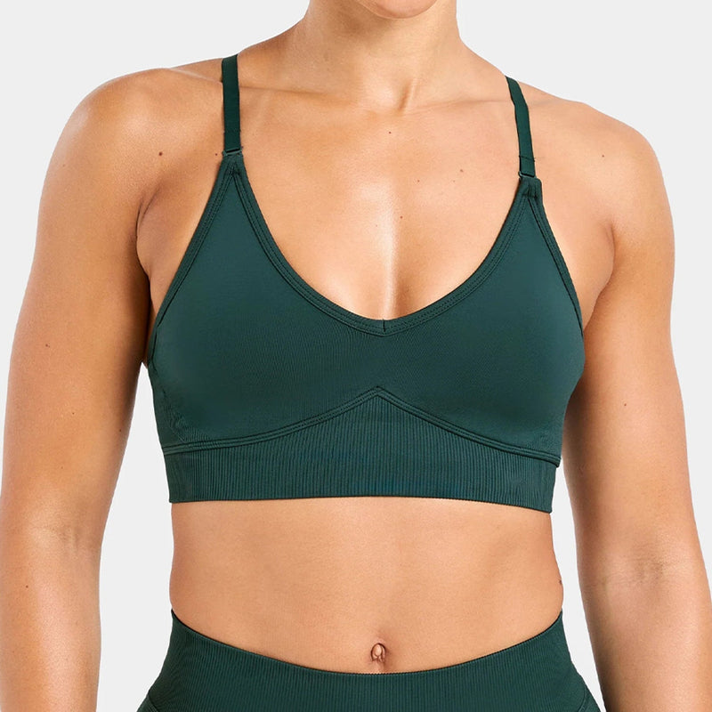 Ensemble sport femme brassière dos croisé et legging séchage rapide taille haute — FLOW