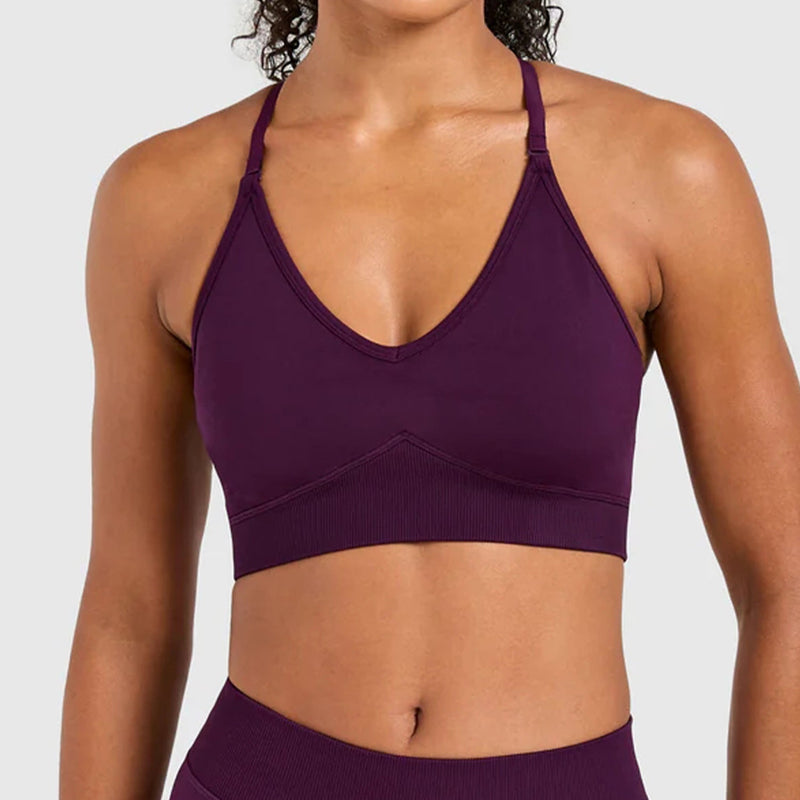 Ensemble sport femme brassière dos croisé et legging séchage rapide taille haute — FLOW
