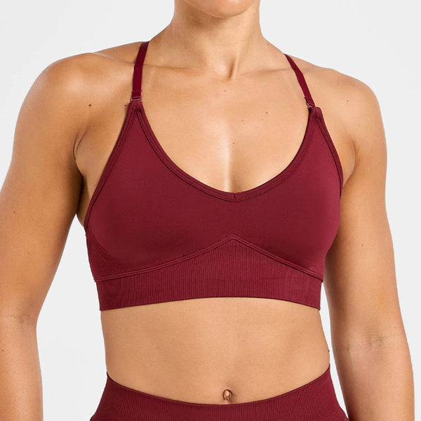 Ensemble sport femme — brassière dos croisé maintien fort, legging ou short au choix — FLOW