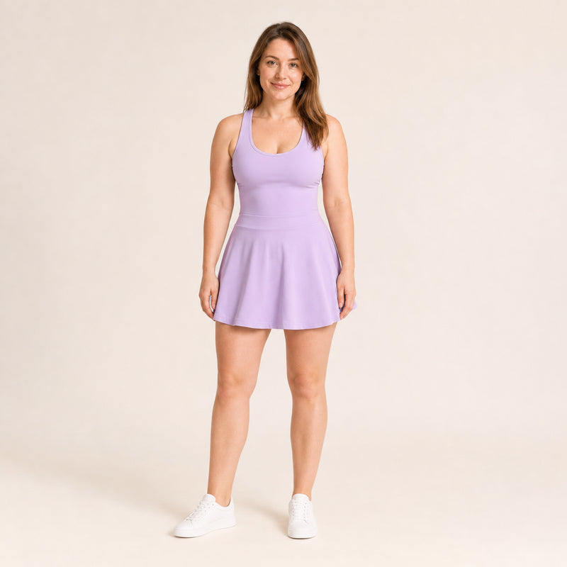 Robe de tennis femme dos croisé avec short intégré - stride
