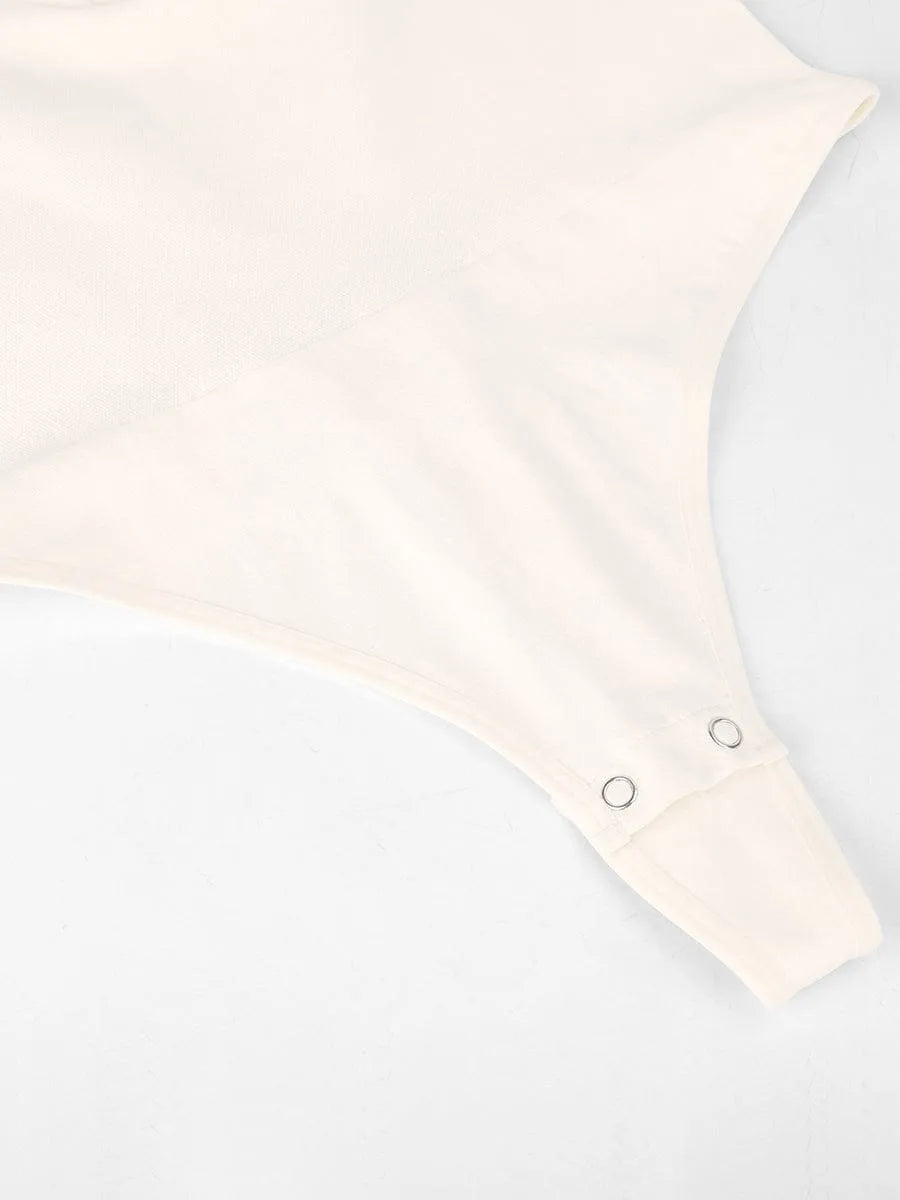 Body gainant femme manches longues zip sans couture — sculpt