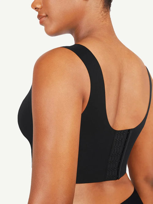 Brassière femme sans armatures dos nageur zip frontal — sculpt