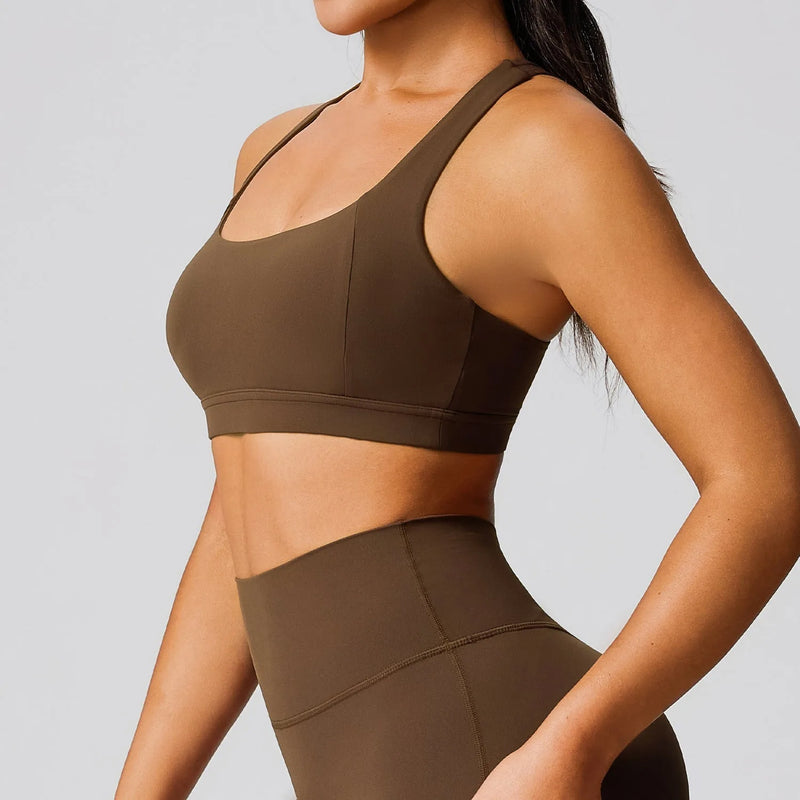 Brassière femme sport dos nageur maintien fort haute intensité — flow