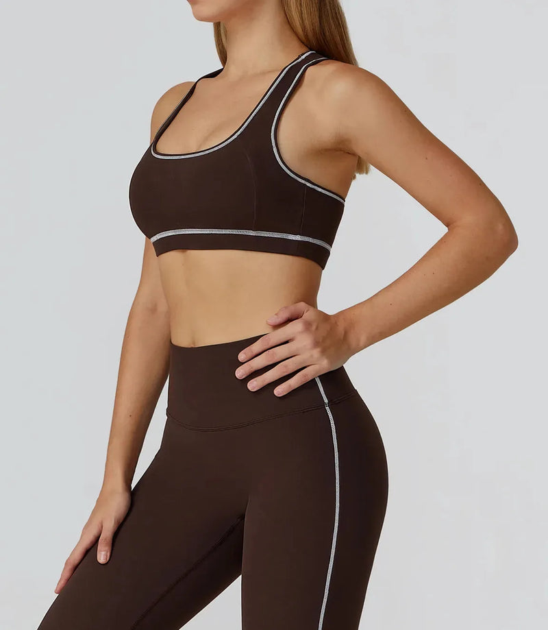 Brassière femme yoga dos nageur ajusté — flow