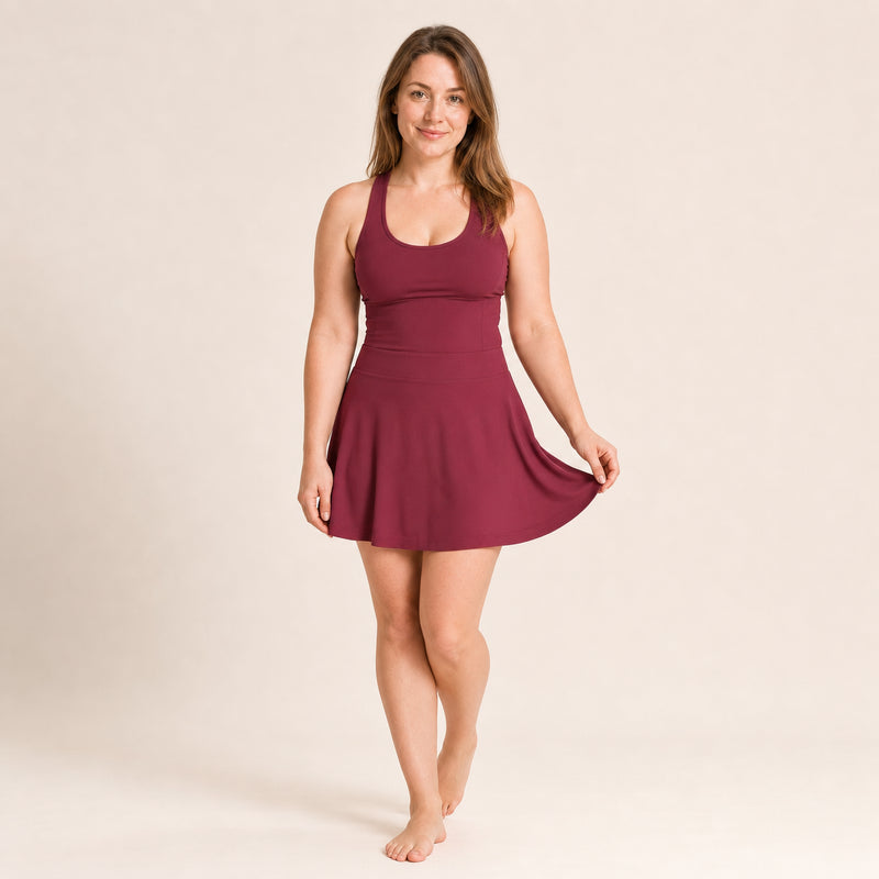 Robe de tennis femme dos croisé avec short intégré - stride