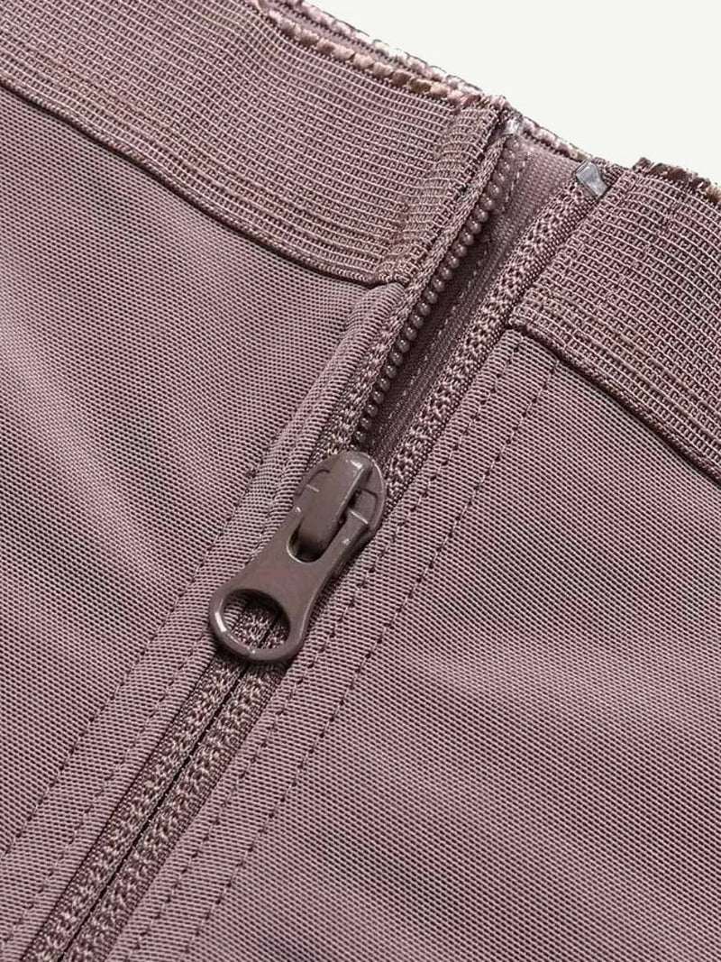 Combinaison gainante femme post-partum bretelles amovibles zip — sculpt