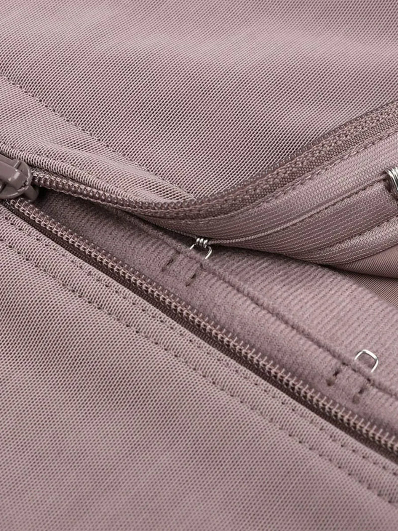 Combinaison gainante femme post-partum bretelles amovibles zip — sculpt