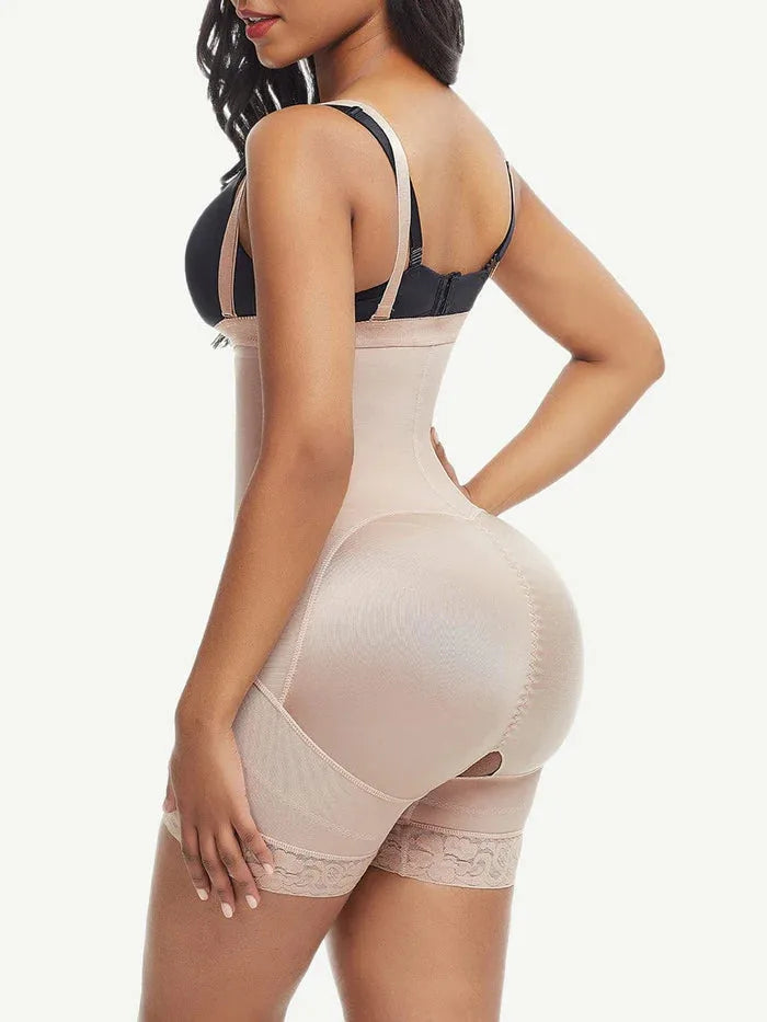Combinaison gainante femme post-partum bretelles amovibles zip — sculpt