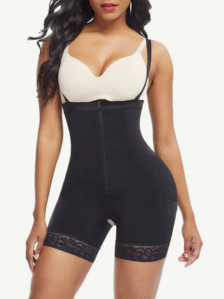 Combinaison gainante femme post-partum bretelles amovibles zip — sculpt