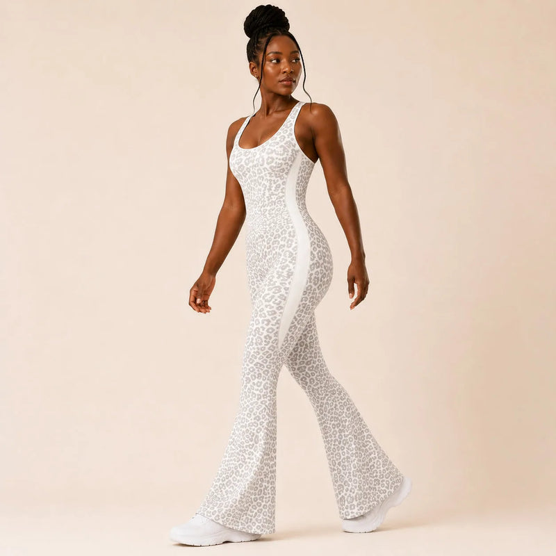 Combinaison sport femme léopard évasée - WILD