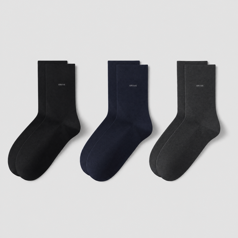 Lot 3 paires chaussettes homme coton - Noir + Marine + Gris foncé