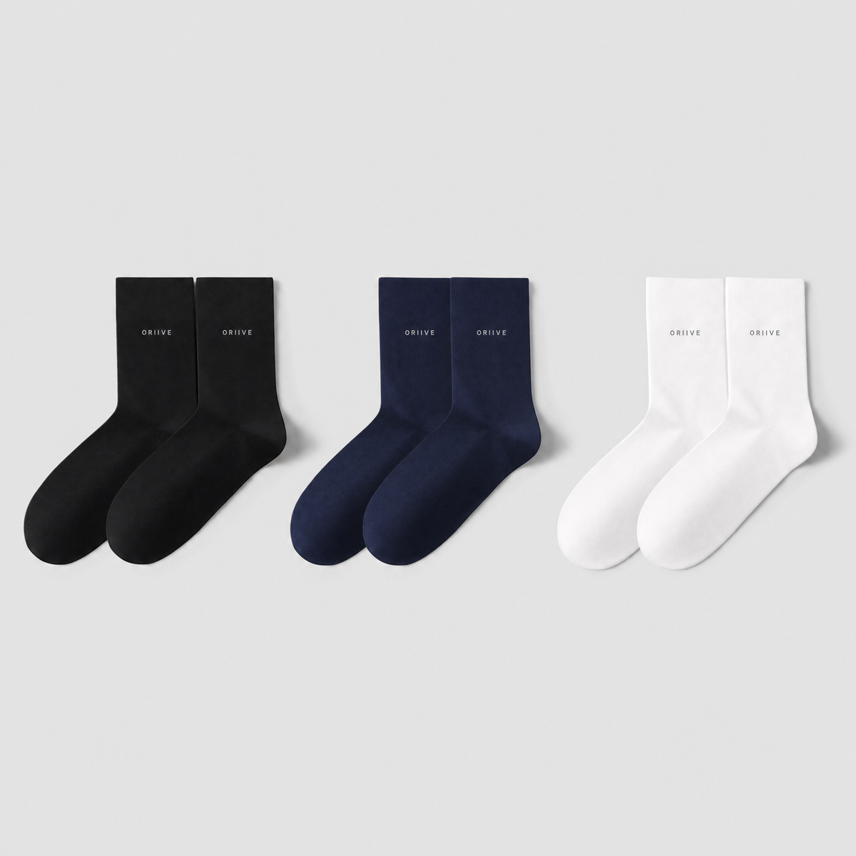 Lot 3 paires chaussettes homme coton - Noir + Marine + Blanc