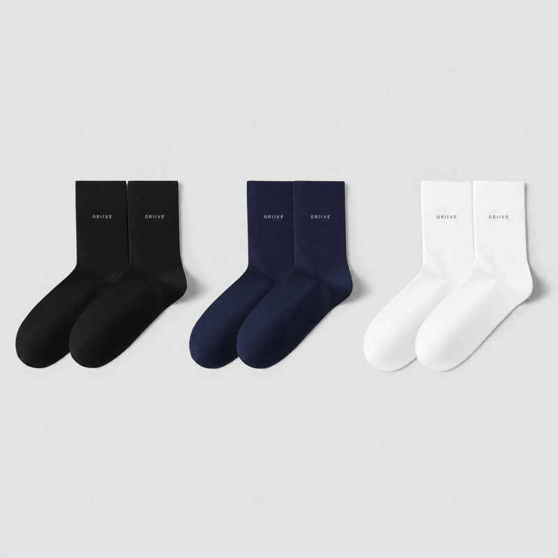 Lot 3 paires chaussettes homme coton - Noir + Marine + Blanc