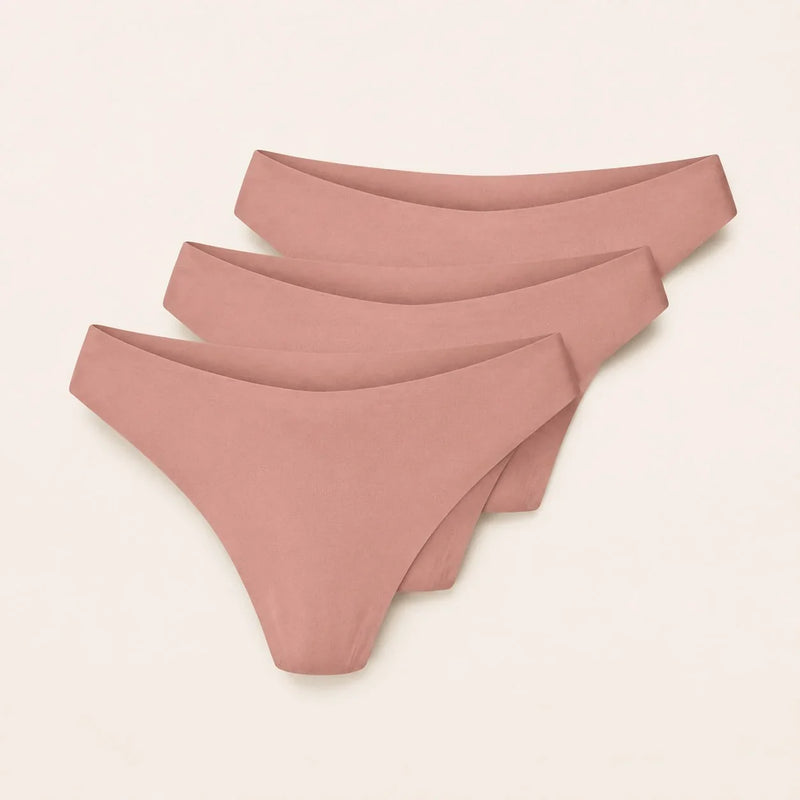 Culotte assortie sans couture ORIIVE coloris Rose poudré, lot de trois, à plat