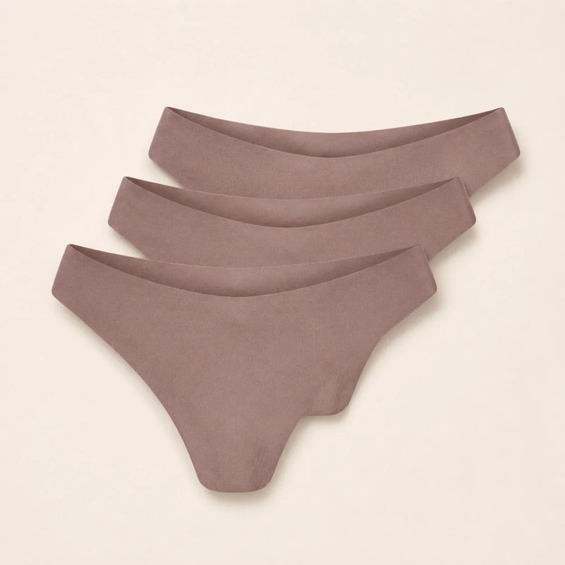 Culotte assortie sans couture ORIIVE coloris Violet, lot de trois, à plat