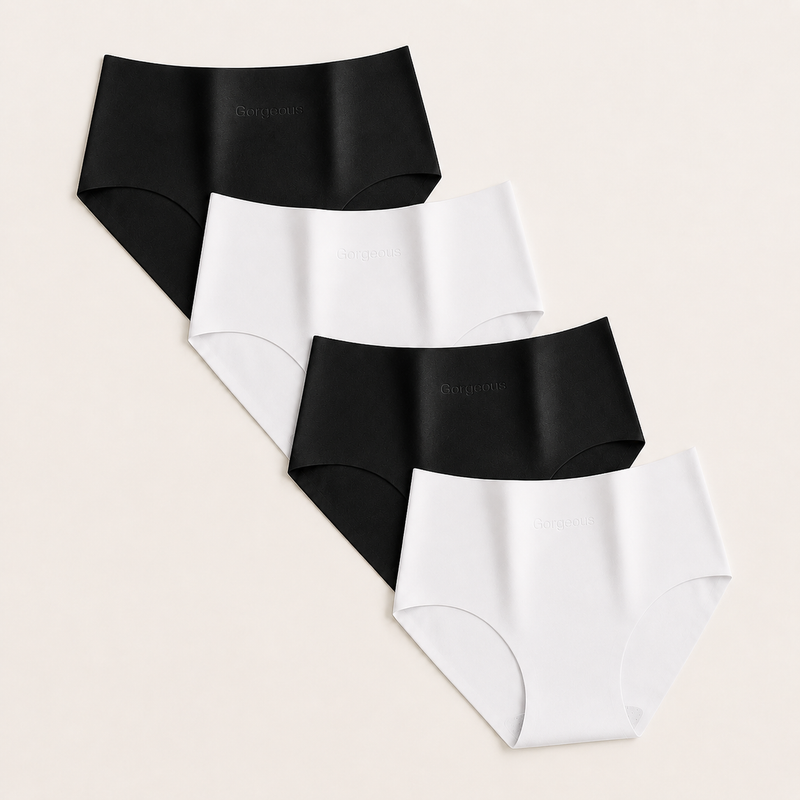 Culotte femme invisible sans couture — lot de 4 Noir & Blanc — daily